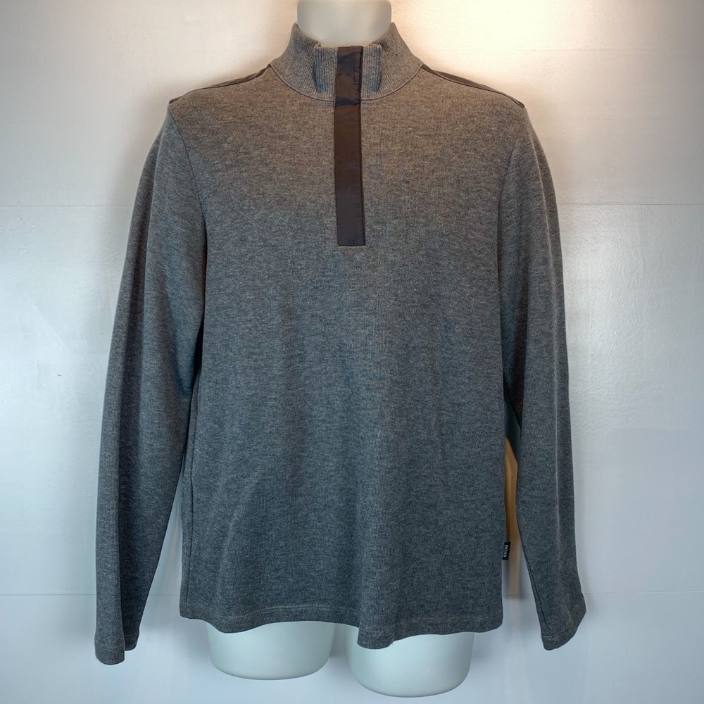 Hugo Boss Persano 1/4 zip gray sweater sz M